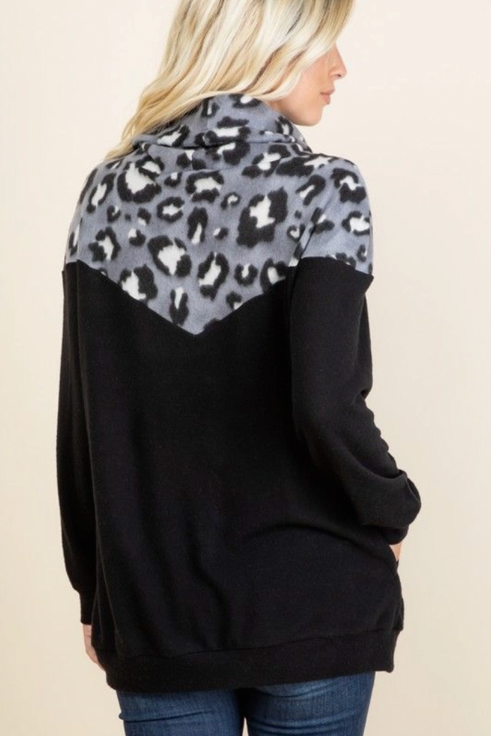Brushed Hacci Animal Print Pullover