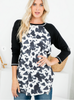Cow Print Baseball Top