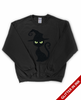 Witch Hat Black Cat Crew Sweatshirt