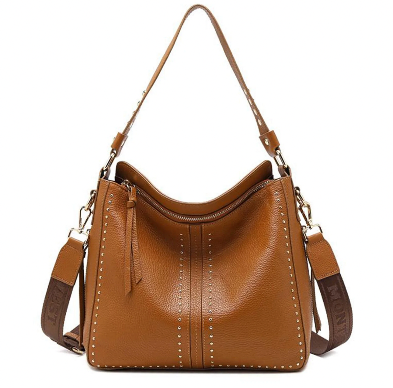 Montana West Right/Left Handed Brown CC Crossbody Hobo