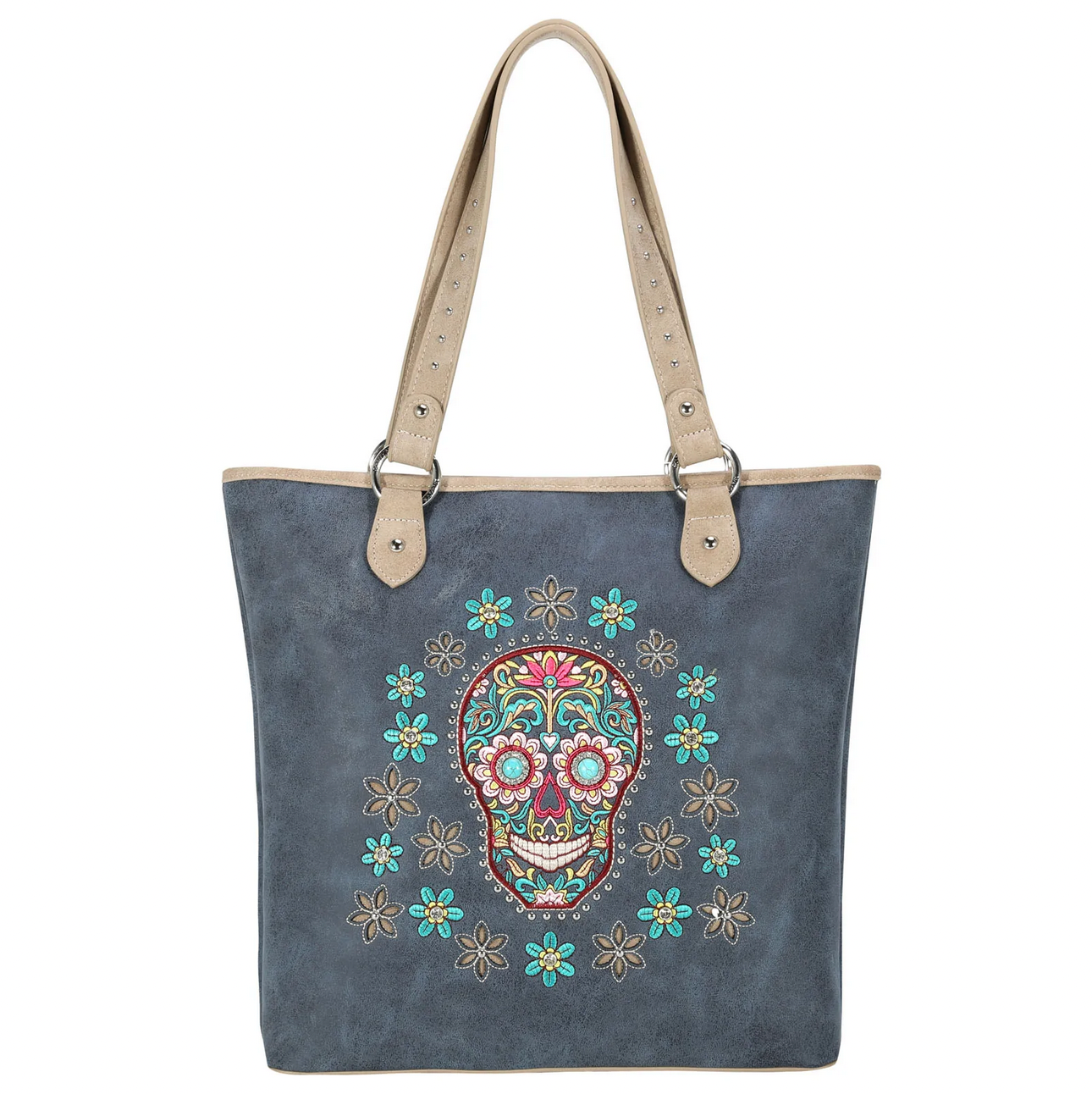 Montana West Navy Sugar Skull 2.0 CC Tote