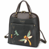Chala Convertible Backpack Purse - Black Dragonfly