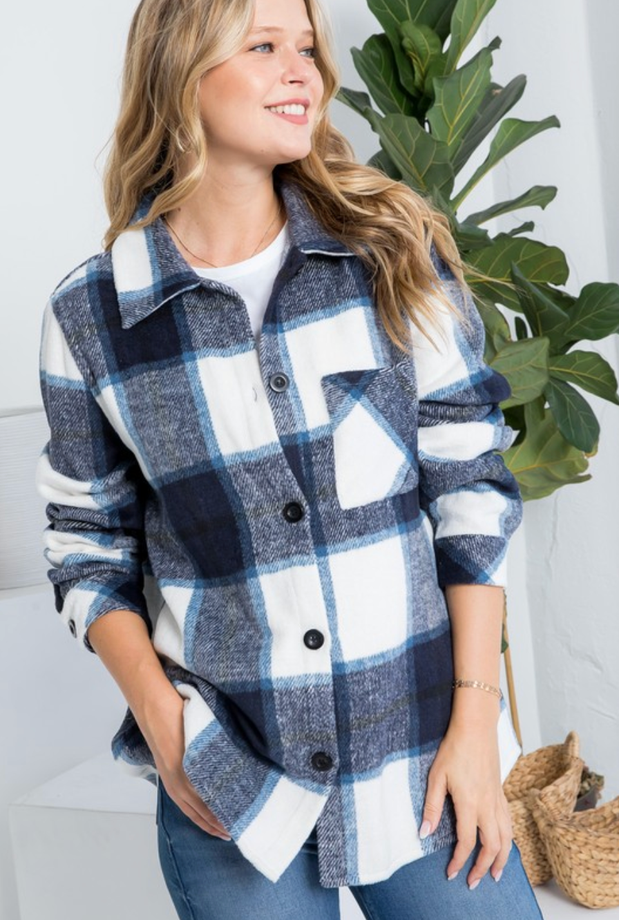 Plaid Button Front Shacket (5 colors)