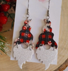 Gnome Plaid Leather Earrings
