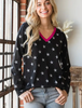 Load image into Gallery viewer, Black Star Top with Hot Pink Trim