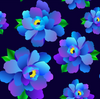 Blue Flowers Capri Jogger
