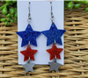 Glitter Star Patriotic Earrings