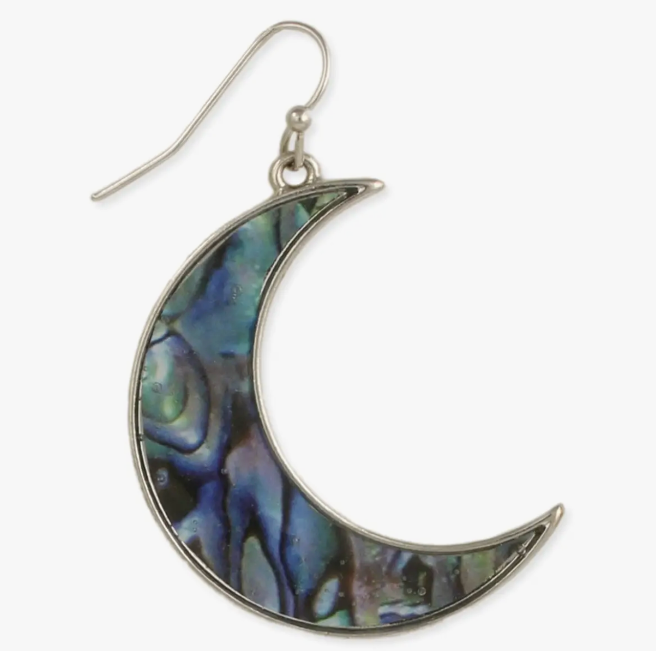 Abalone Print Moon Earrings