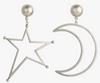 Silvertone Moon and Star Earrings