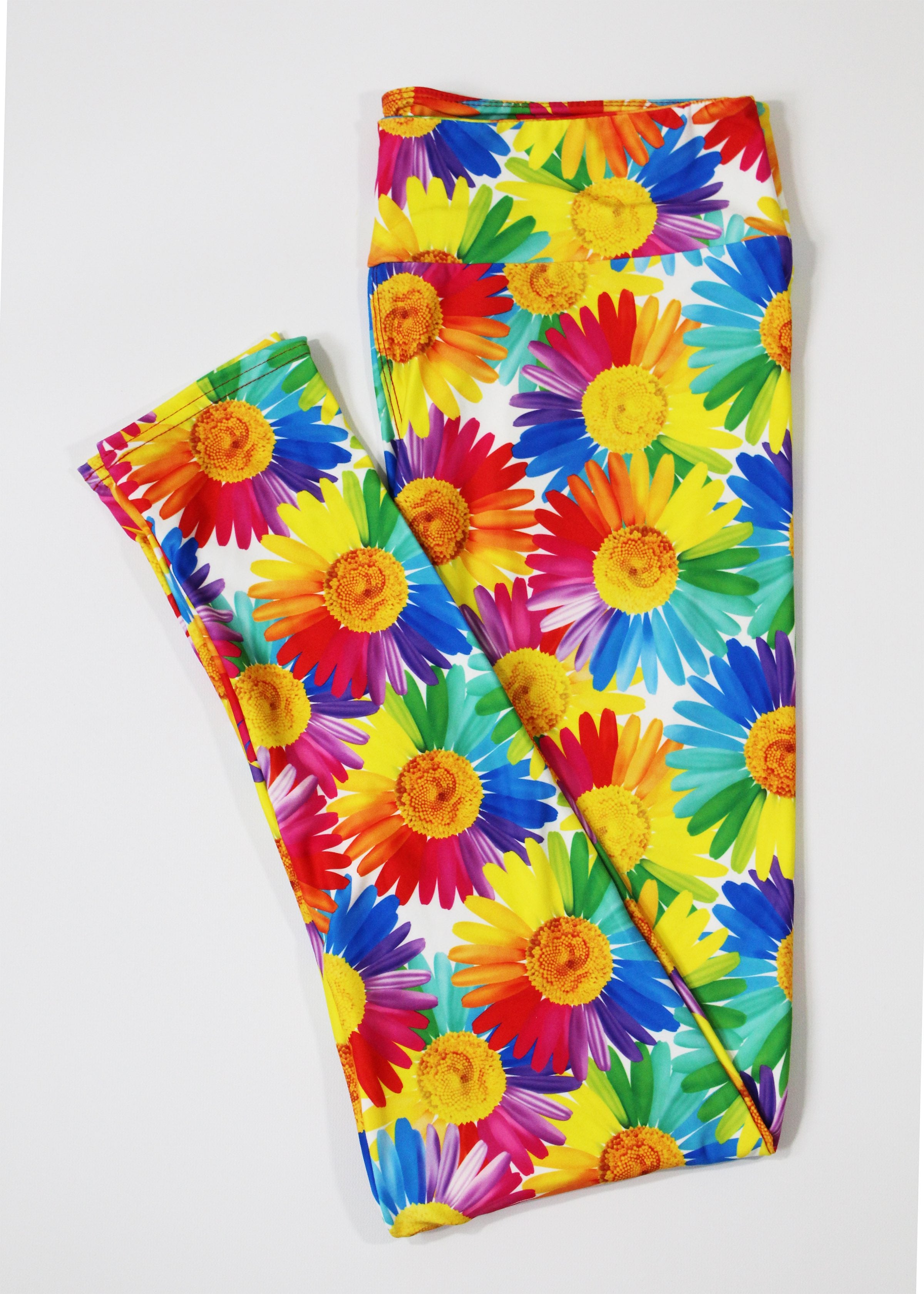 Colorful daisies full length legging