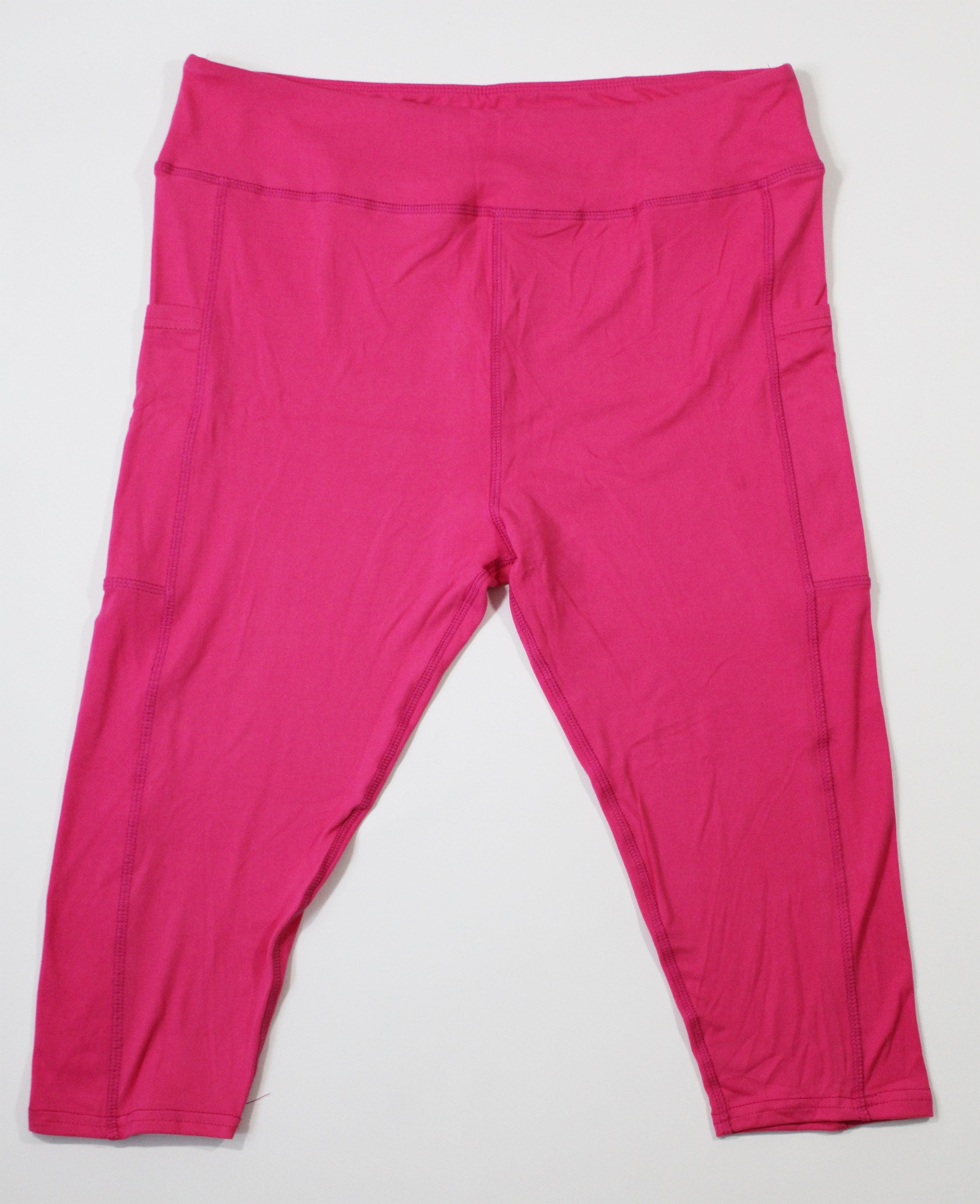 Magic Pocket Solid Legging - Hot Pink Capri