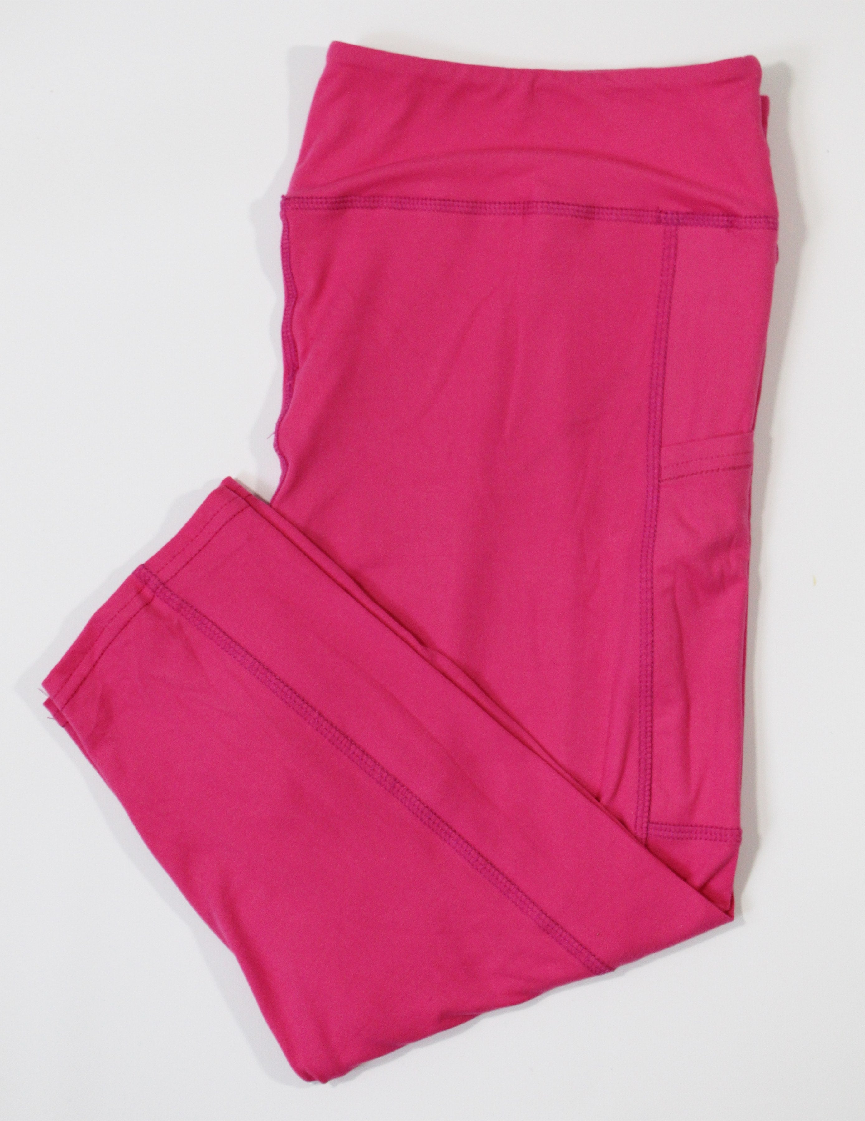 Magic Pocket Solid Legging - Hot Pink Capri